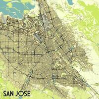 san José, California, Estados Unidos mapa póster Arte vector