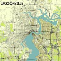 Jacksonville, Florida USA map poster art vector