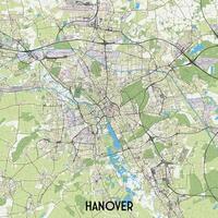 Hannover Germany map poster art vector