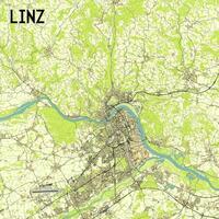 Linz Austria map poster art vector