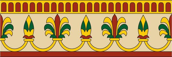 endless colored national persian ornament. Seamless frame, border ethnic pattern of Iranian civilization. vector