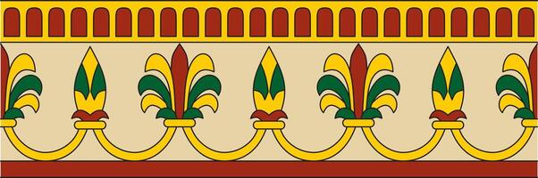 interminable de colores nacional persa ornamento. sin costura marco, frontera étnico modelo de iraní civilización. vector