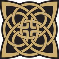 oro y negro céltico nudo. ornamento de antiguo europeo pueblos el firmar y símbolo de el irlandesa, escocés, británicos, francos vector