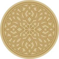dorado redondo antiguo bizantino ornamento. clásico circulo de el oriental romano imperio, Grecia. modelo motivos de Constantinopla vector
