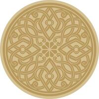 golden round ancient Byzantine ornament. Classical circle of the Eastern Roman Empire, Greece. Pattern motifs of Constantinople vector