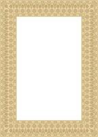 golden square Egyptian ornament. Endless Rectangle, Ring of Ancient Egypt. Geometric African frame vector