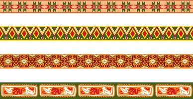 set of colored Native American national borders. frames in the style of the Aztecs, Mayans, Incas. vector