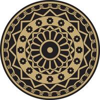 golden and black round ancient persian ornament. National Iranian circle of ancient civilization. Baghdad vector