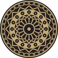 golden and black round ancient persian ornament. National Iranian circle of ancient civilization. Baghdad vector