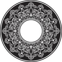 monocromo redondo oriental ornamento. Arábica estampado circulo de irán, Irak, pavo, Siria. persa marco, borde. para arenado, láser y trazador corte vector