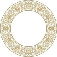 round gold national Indian ornament. Circle ethnic pattern of Indian civilization vector