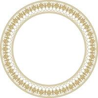 gold round classic Greek meander ornament. Pattern, circle of Ancient Greece. Border, frame, ring of the Roman Empire. vector