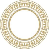 ancient golden Egyptian round ornament. Endless national ethnic border, frame, ring. vector