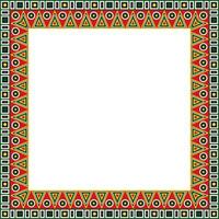 full color Native American folk ornament. Square border, frame of the peoples of America, Aztec, Incas, Maya vector