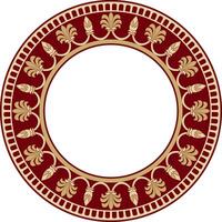 round red and gold national persian ornament. Circle, frame, border ethnic pattern of Iranian civilization vector