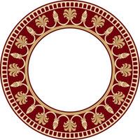 round red and gold national persian ornament. Circle, frame, border ethnic pattern of Iranian civilization vector