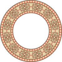 colored round Yakut ornament. Endless circle, border, frame of the northern peoples of the Far East vector