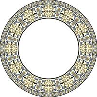 colored round classical ornament of the renaissance era. Circle, ring european border, revival style frame vector