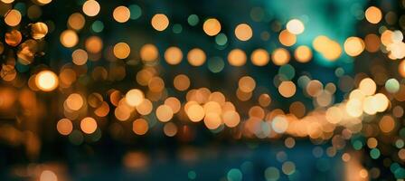Abstract green light bokeh background with blurred defocused effect for artistic design photo