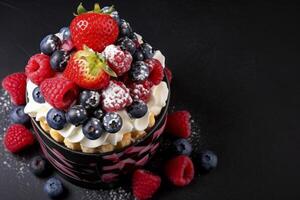 A luscious and tempting sweet cake beautifully presented in a tantalizing food composition photo