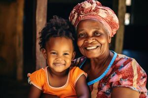 A grandmother and her grandchild together. photo