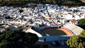 mijas pueblo branco montanha Vila dentro málaga, Andaluzia, Espanha - aéreo 4k video