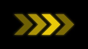 Yellow arrows animation on black background for presentations, directional concepts, business plans, finance reports, website design, and marketing materials. Chevron animation video