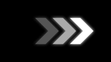 Weiß Pfeile Animation auf schwarz Hintergrund zum Präsentationen, gerichtet Konzepte, Geschäft Pläne, Finanzen Berichte, Webseite Design, und Marketing Materialien. Chevron Animation video