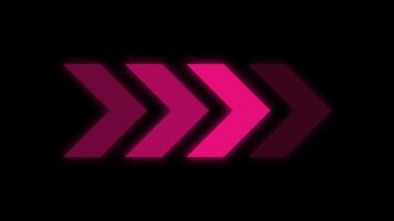 Pink arrows animation on black background for presentations, directional concepts, business plans, finance reports, website design, and marketing materials. Chevron animation video