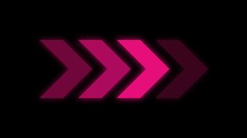 Pink arrows animation on black background for presentations, directional concepts, business plans, finance reports, website design, and marketing materials. Chevron animation video