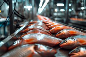 Fish processing plant, Canned fish factory photo