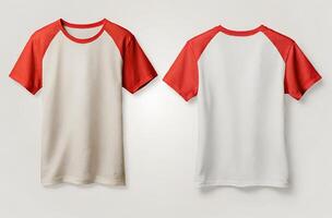 rojo y blanco camisa frente y espalda foto