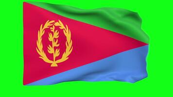 Waving flag of Eritrea Animation 3D render Method video