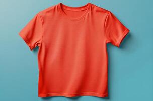 Red T Shirt on Blue Background photo