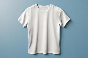 White T Shirt on Blue Background photo