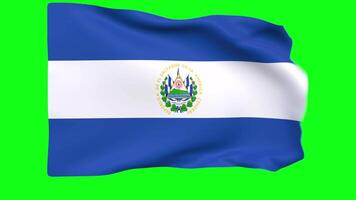 Waving flag of El Salvador Animation 3D render Method video