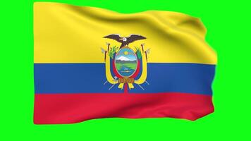 Waving flag of Ecuador Animation 3D render Method video