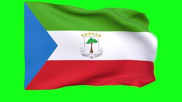 Waving flag of Equatorial GuineaEritrea Animation 3D render Method video