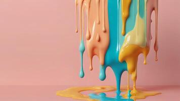 Banner with colorful dripping paint. Background with copy space photo