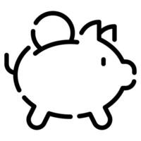 cerdito ojeada icono para web, aplicación, infografía, etc vector