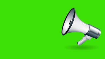 Announcement Mic on a green screen Hand hold megaphone loudspeaker bullhorn animation for Advertising and promotion video