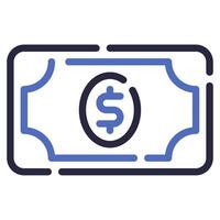 billete de banco icono para web, aplicación, infografía, etc vector