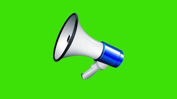 3D Announcement Mic on a green screen Hand hold megaphone loudspeaker bullhorn animation for Advertising and promotion video