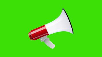 Announcement Mic on a green screen Hand hold megaphone loudspeaker bullhorn animation for Advertising and promotion video