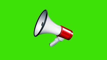 Announcement Mic on a green screen Hand hold megaphone loudspeaker bullhorn animation for Advertising and promotion video