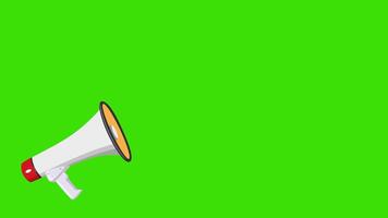 Announcement Mic on a green screen Hand hold megaphone loudspeaker bullhorn animation for Advertising and promotion video