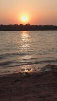 natuur Bij zonsondergang achtergrond, zomer achtergrond, zeegezicht visie achtergrond video