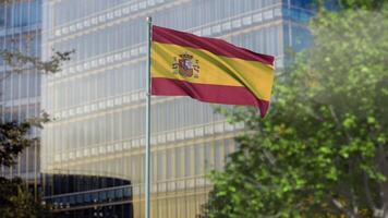 bandera de España ondulación en viento video