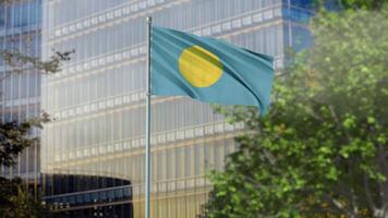 Flag of Palau waving on wind video