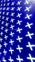 Porträt schön Blau glühend Gradient Kreuz elektronisch Neon- Strahl Energie abstrakt, abstrakt Technologie Schleifen Hintergrund video